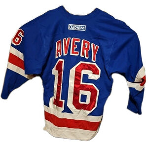 Sean Avery New York Rangers Hockey Jersey CCM Maska Made In Canada Embroidered